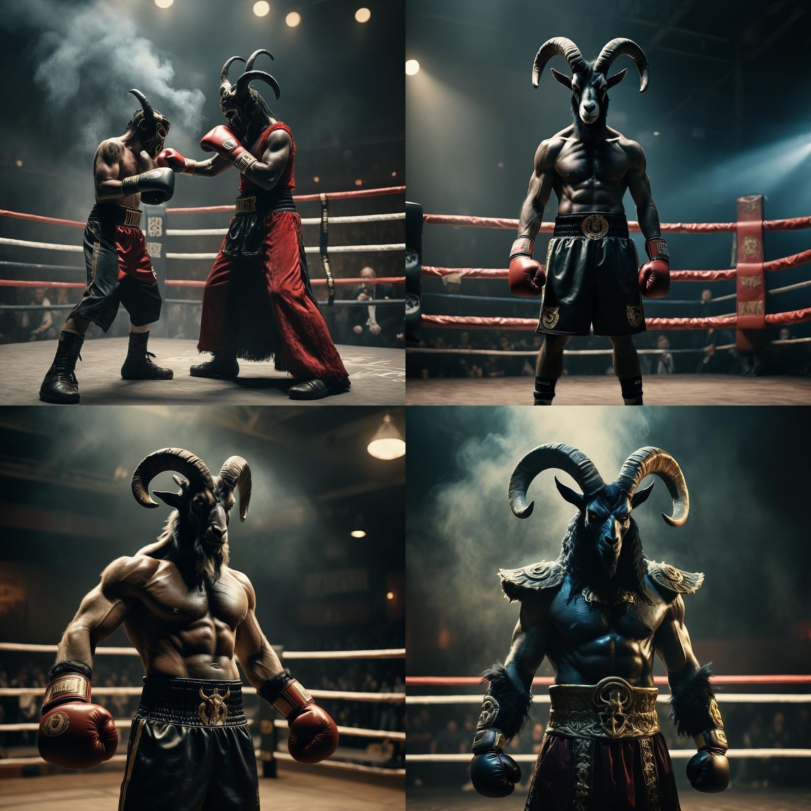 Baphomet in Boxing Gear: Cinematic Film Still