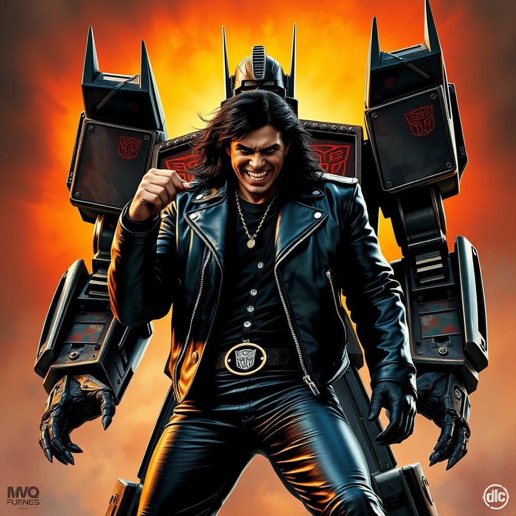 Heavy Metal Decepticon Robot in Cyberpunk Style