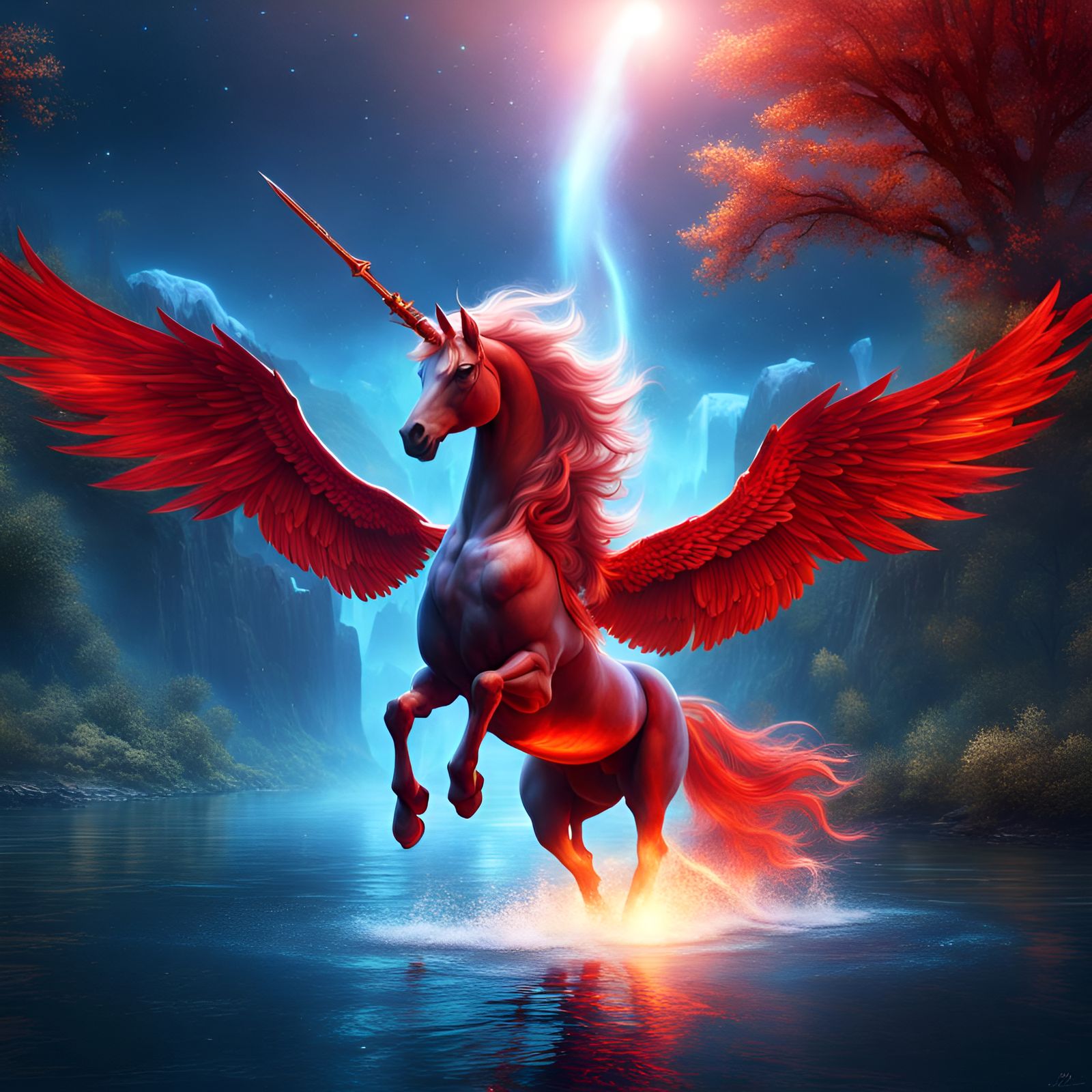 Fiery Pegasus Versus Unicorn in Galaxy