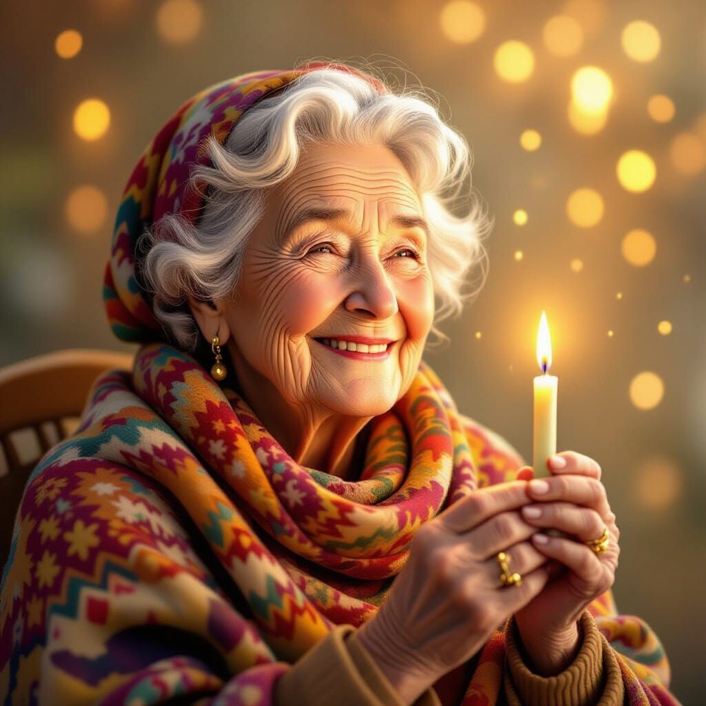 Joyful 90th Birthday Celebration with Radiant Elderly Woman