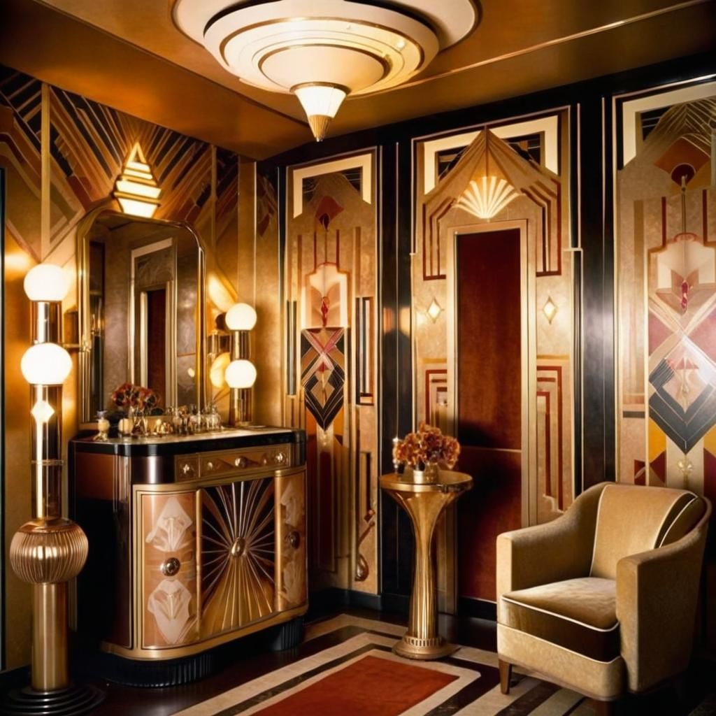Luxurious 1930s Interior in Art Deco Style