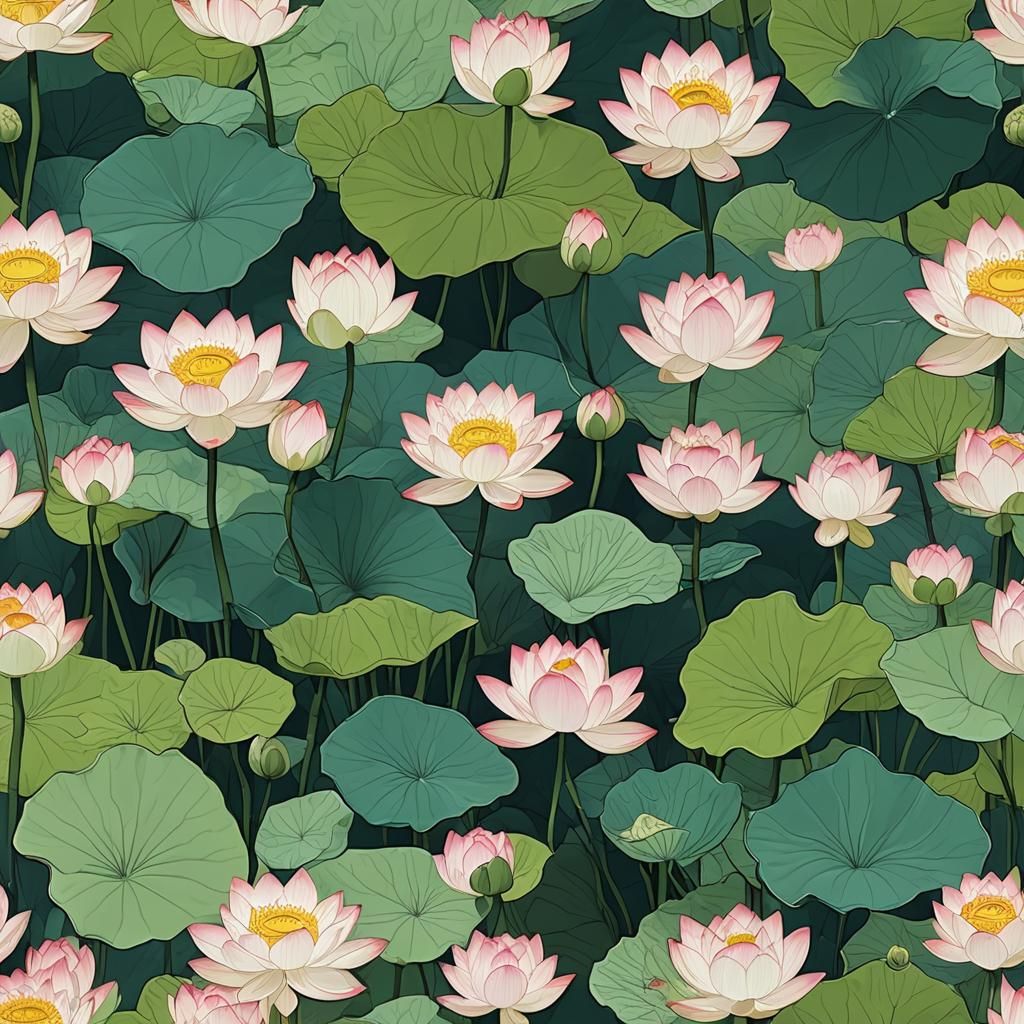 Mira: Serene Reflection Among Water Lilies