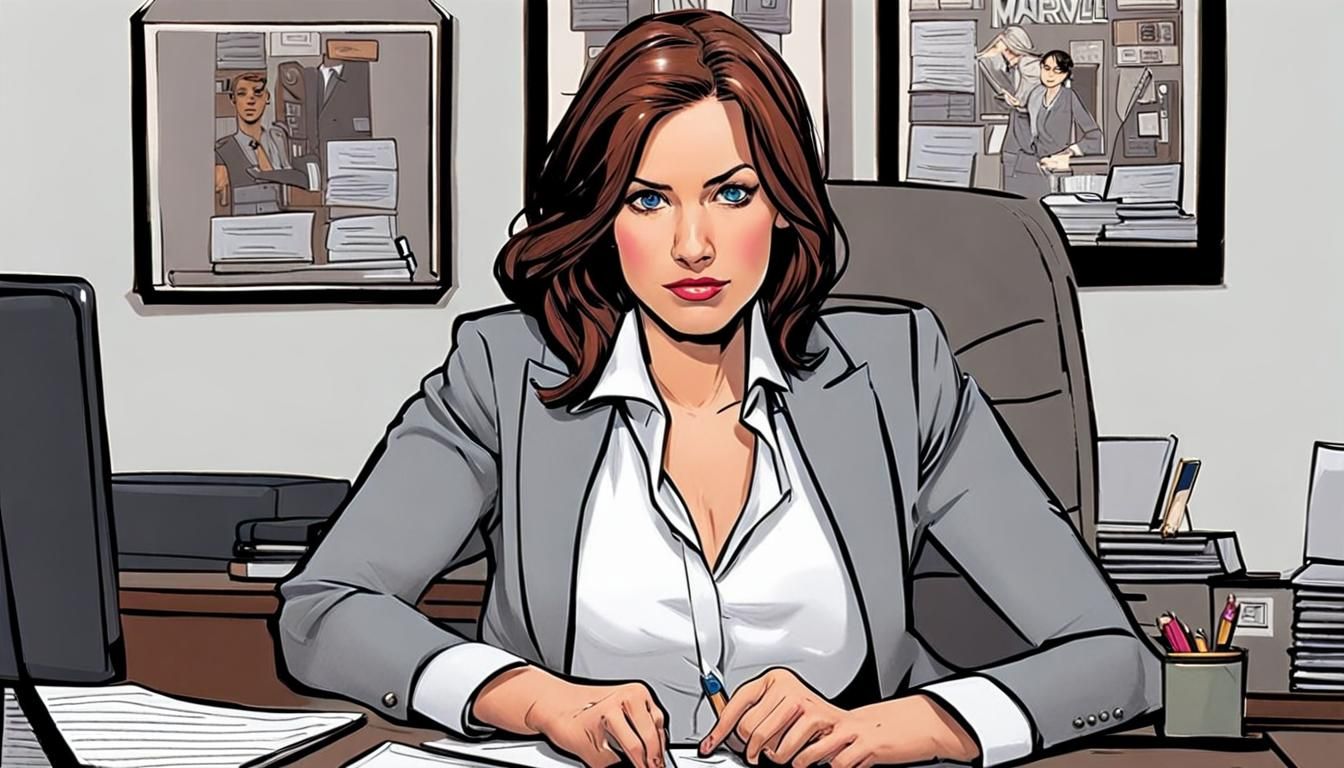 Jennifer Walters, She-Hulk, at Her Office Desk