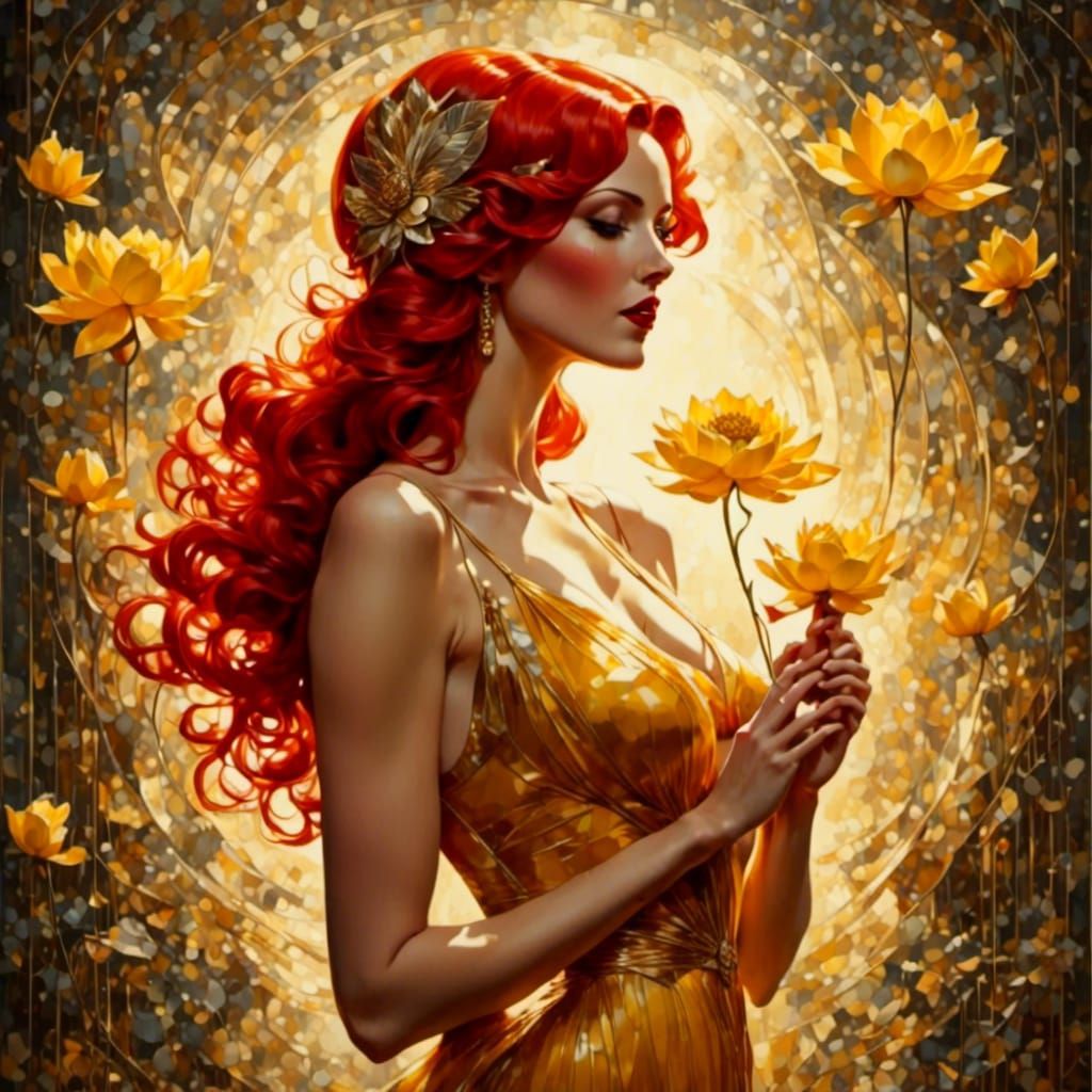 Lotus flower calendar girl