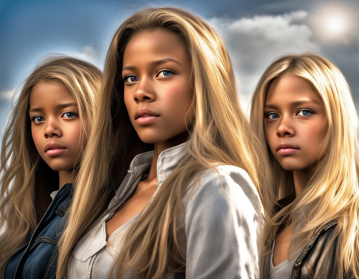 Diverse Trio as Hyperrealistic Charlie's Angels