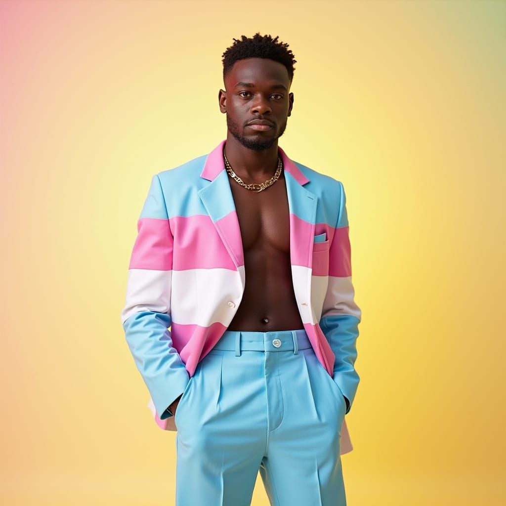 Confident African American Transman in Vibrant Portrait