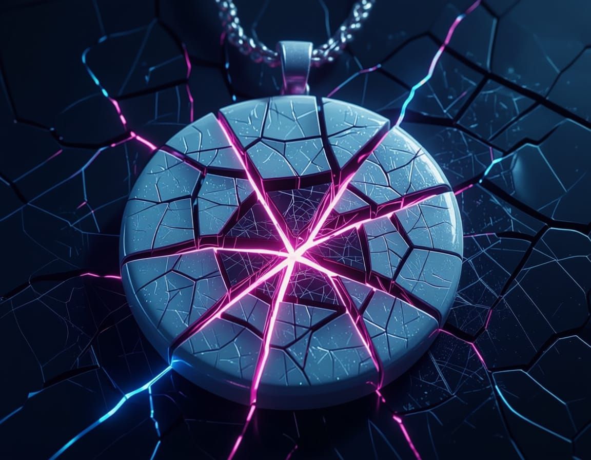 Abstract Porcelain Wounds with Bioluminescent Glow