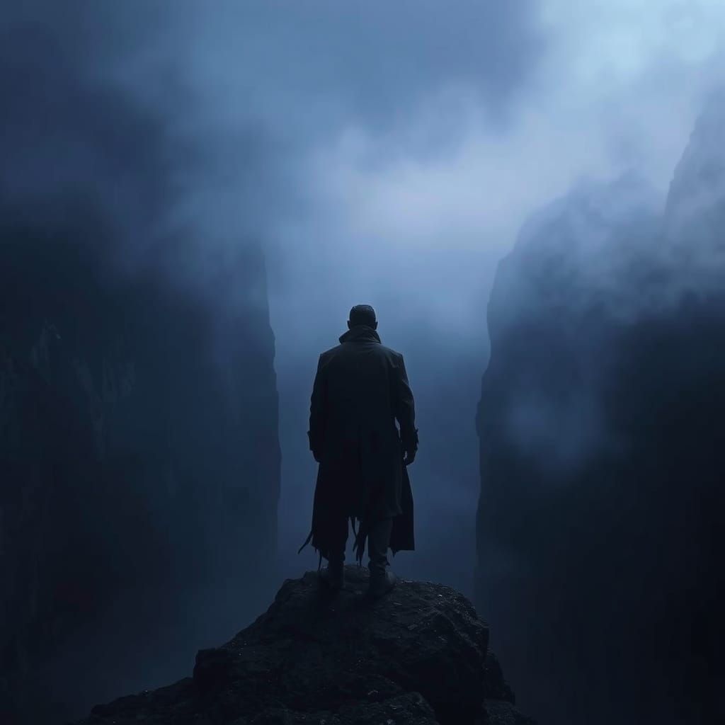 Mysterious Figure at the Edge of Forever