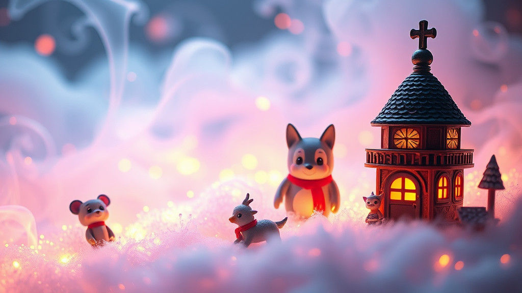 Dreamlike Toys in Ethereal Mist, a Digital Painting