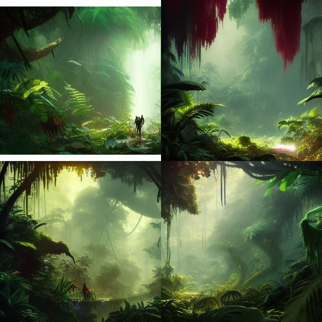 Vibrant Eldritch Jungle Concept Art
