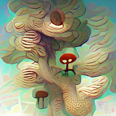 Enchanted Mushroom Tree: An AI-Generated Wonder