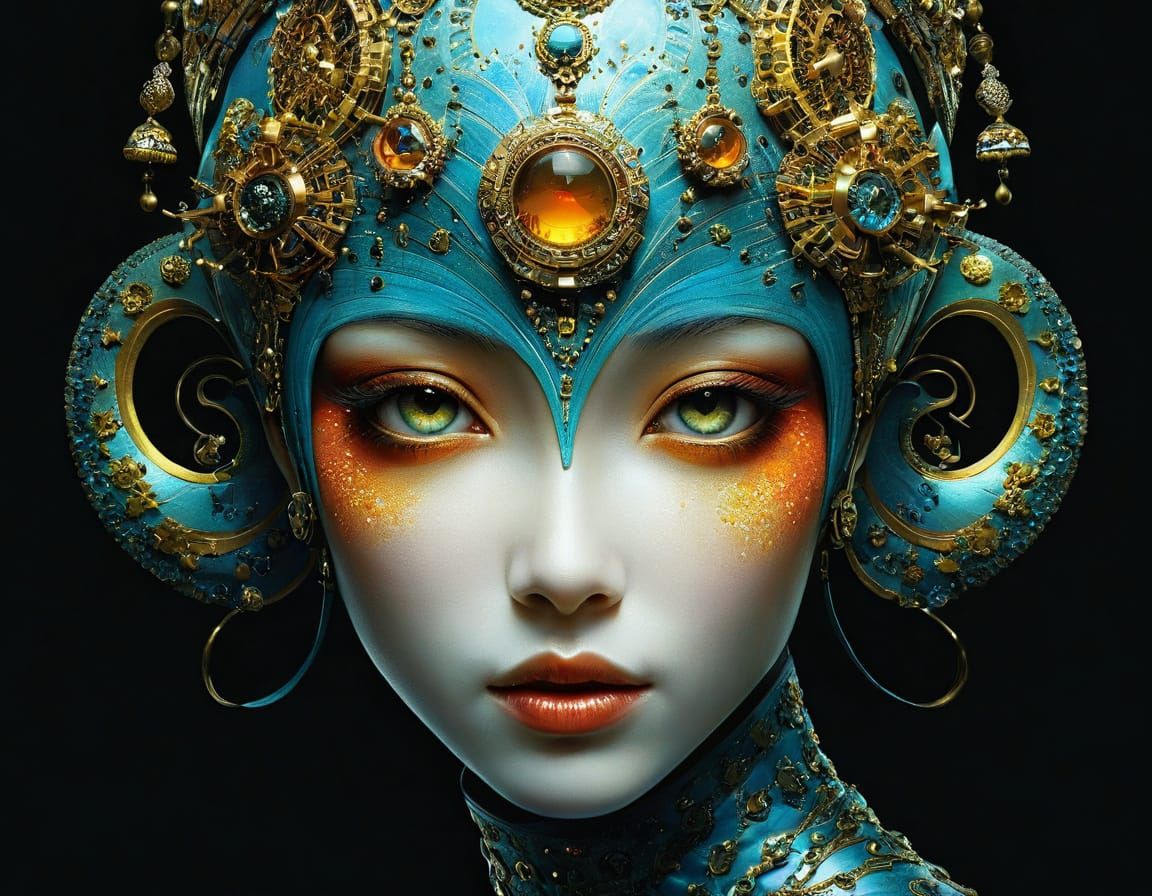 Abstract Portraiture with Surreal and Expressive Elements