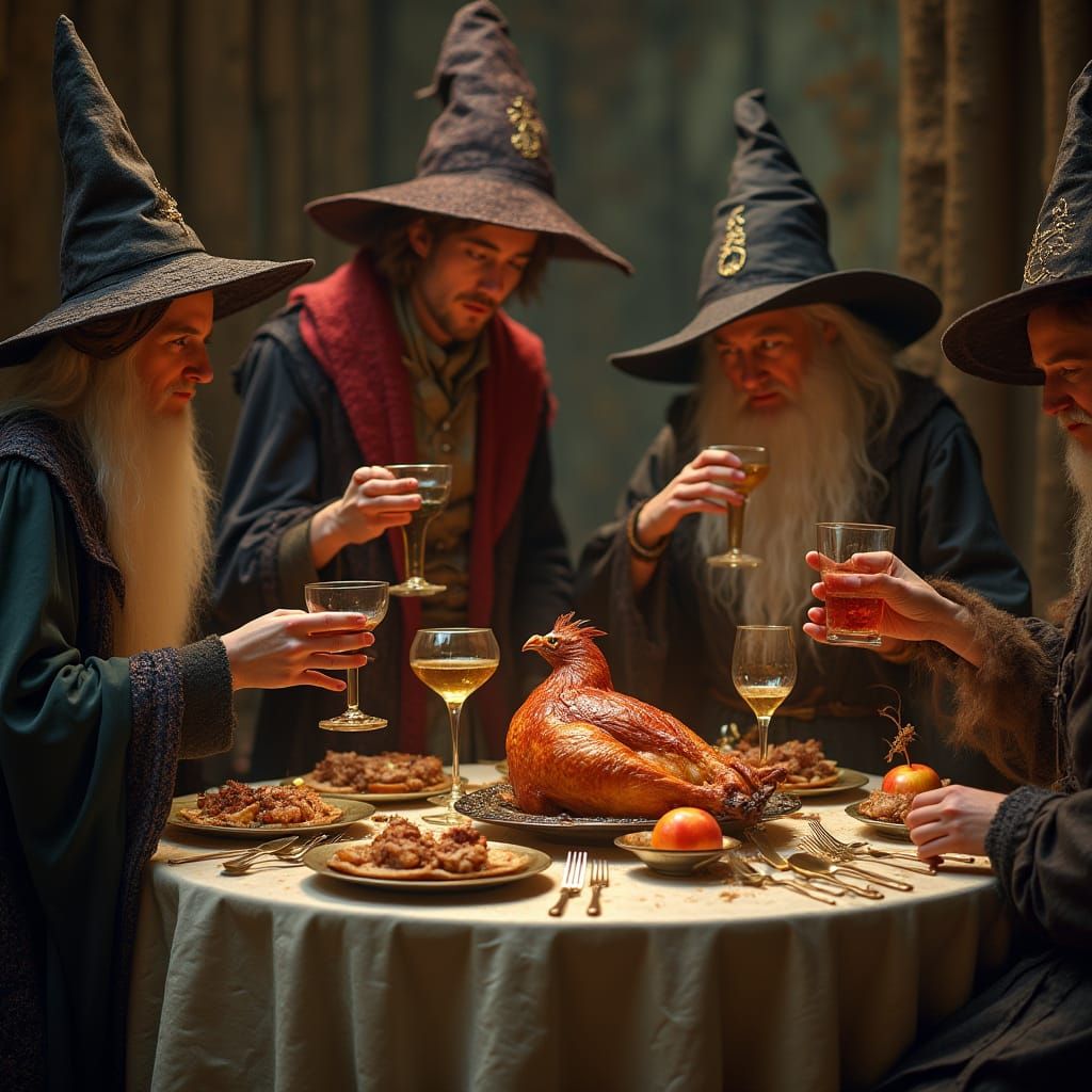 Magical Feast With Wizards And Witches