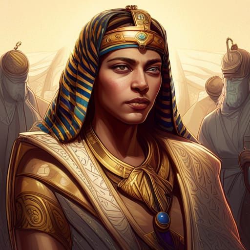 Egypt as Powerful King: Hyperdetailed Portrait