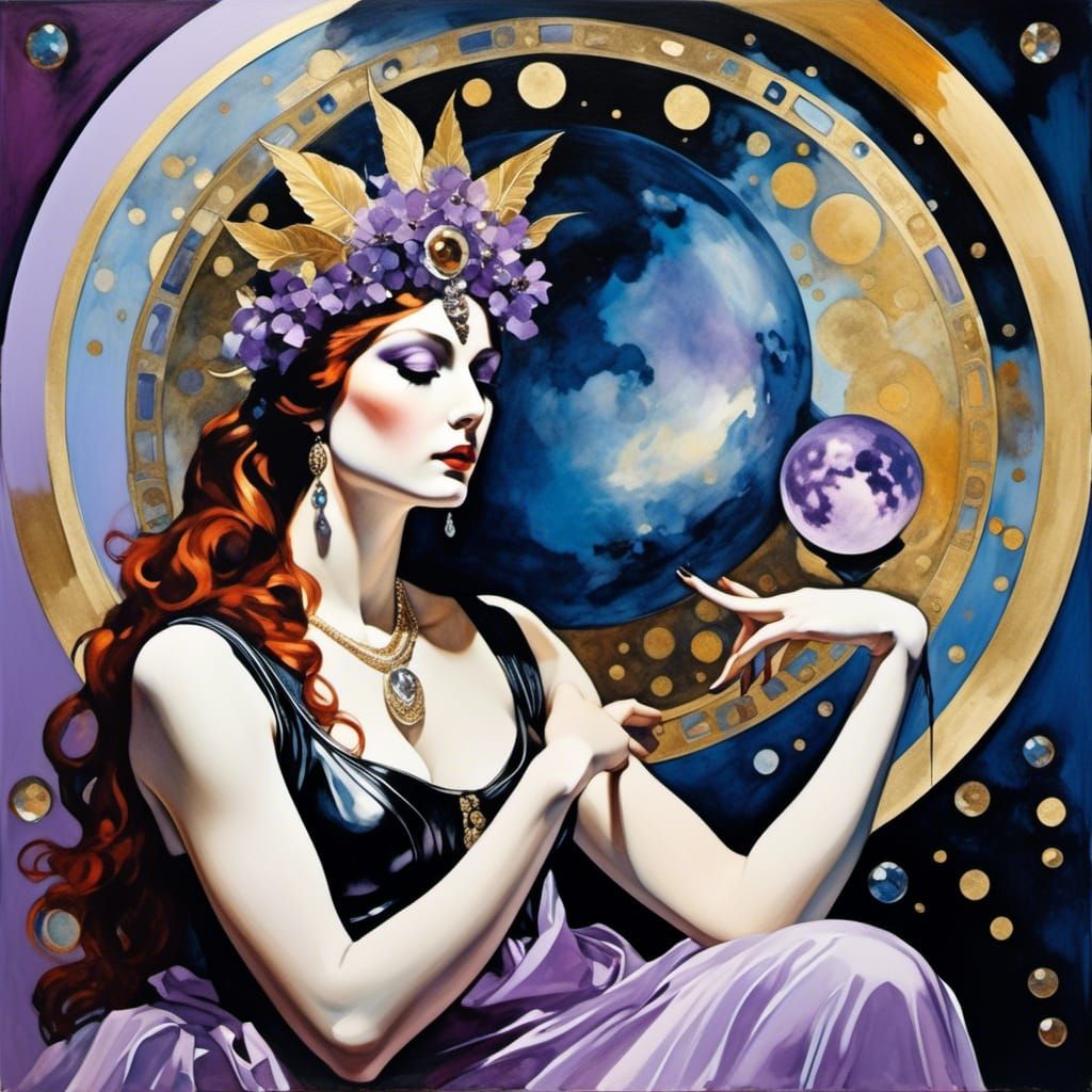 Surreal Orc Vampire Witch in Oil Painting Style