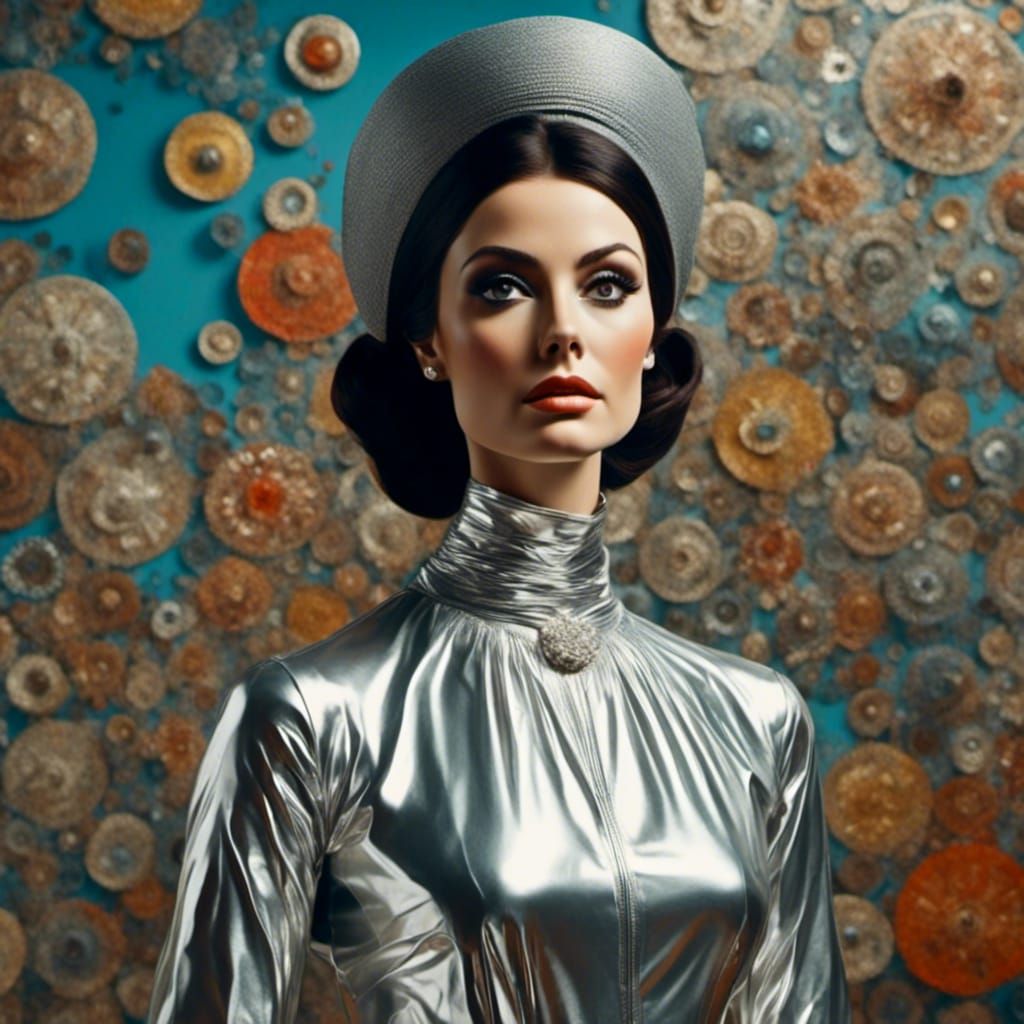 Priscilla Presley Style Woman in Sixties Mod Aesthetic