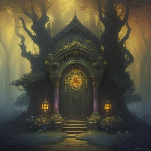 Mystical Forest Rose in Vibrant Oil Painting