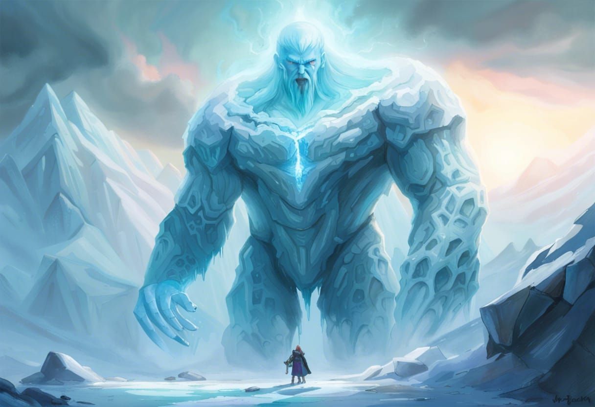 Icy Colossus: Ancient Ice Titan Concept Art