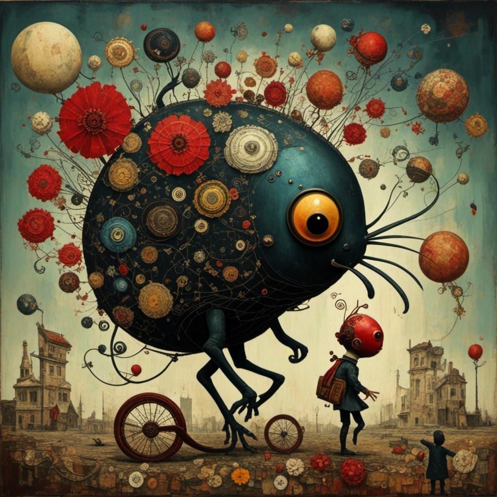 Surreal Fusion of Nature and Abstract Elements