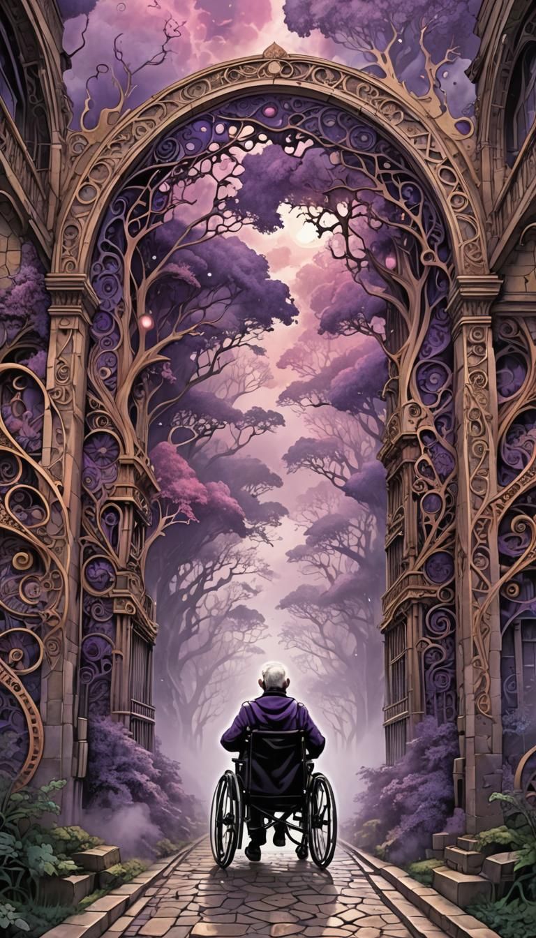 Colossal Gates: A Vaporwave Digital Painting