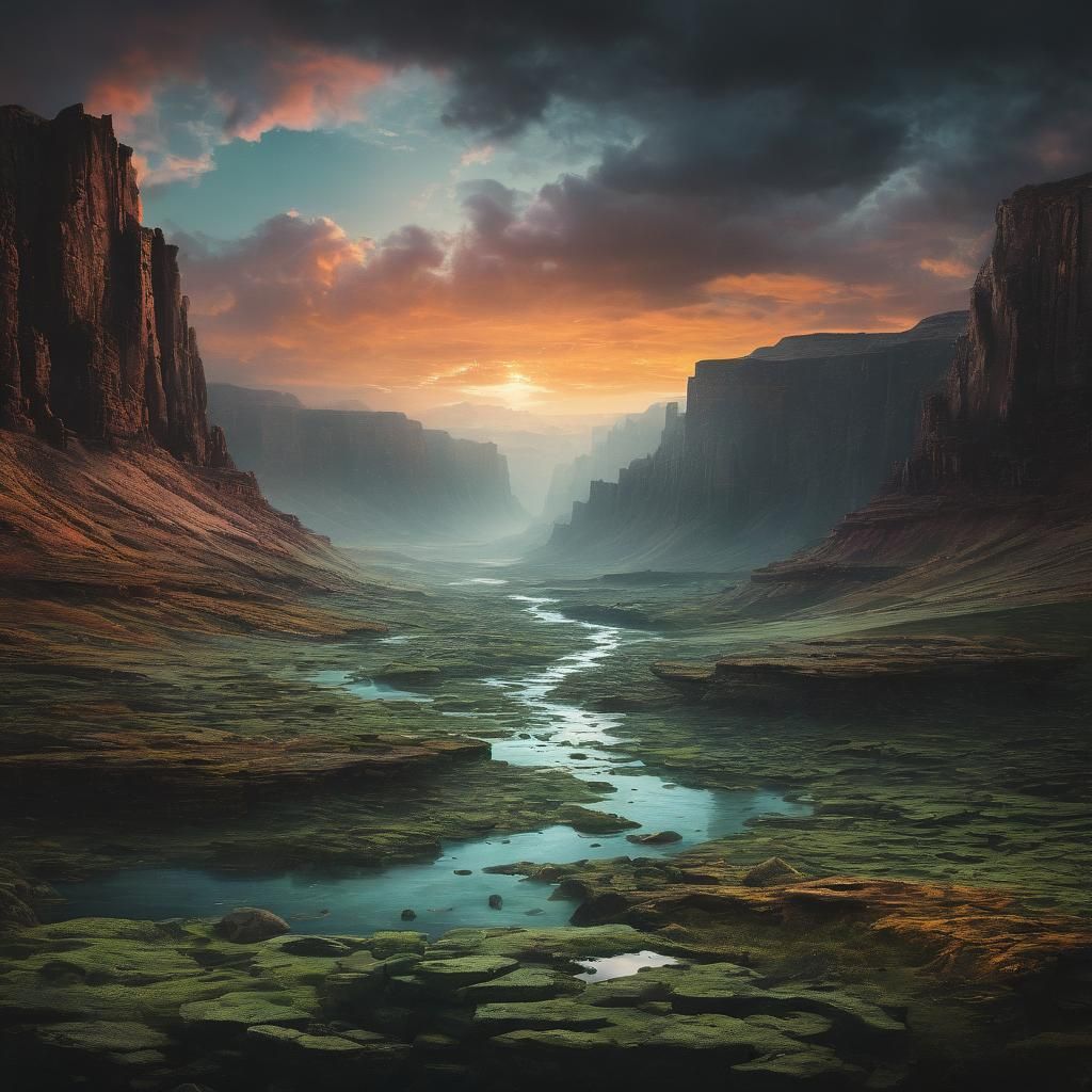 Otherworldly Landscape in Digital Art Style
