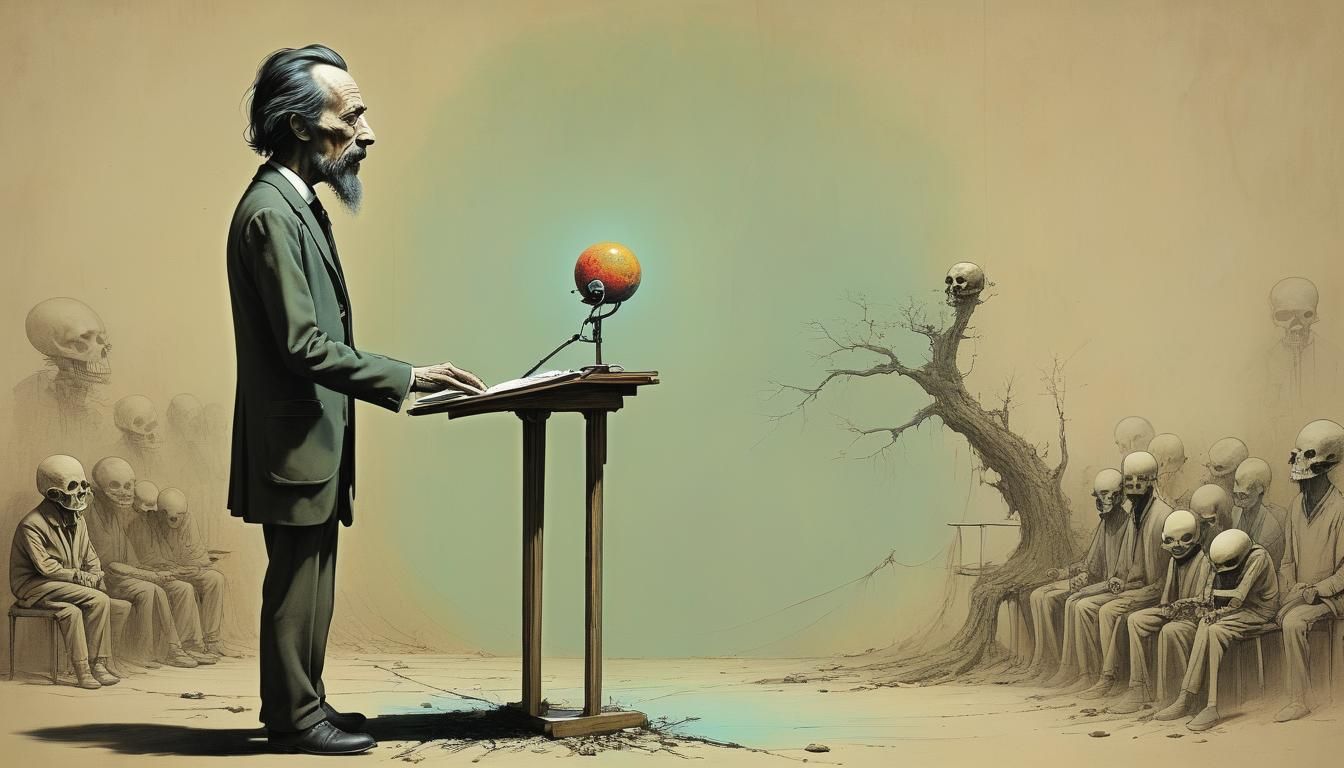 Alan Watts Stick Figure Lecture in Glitch Art