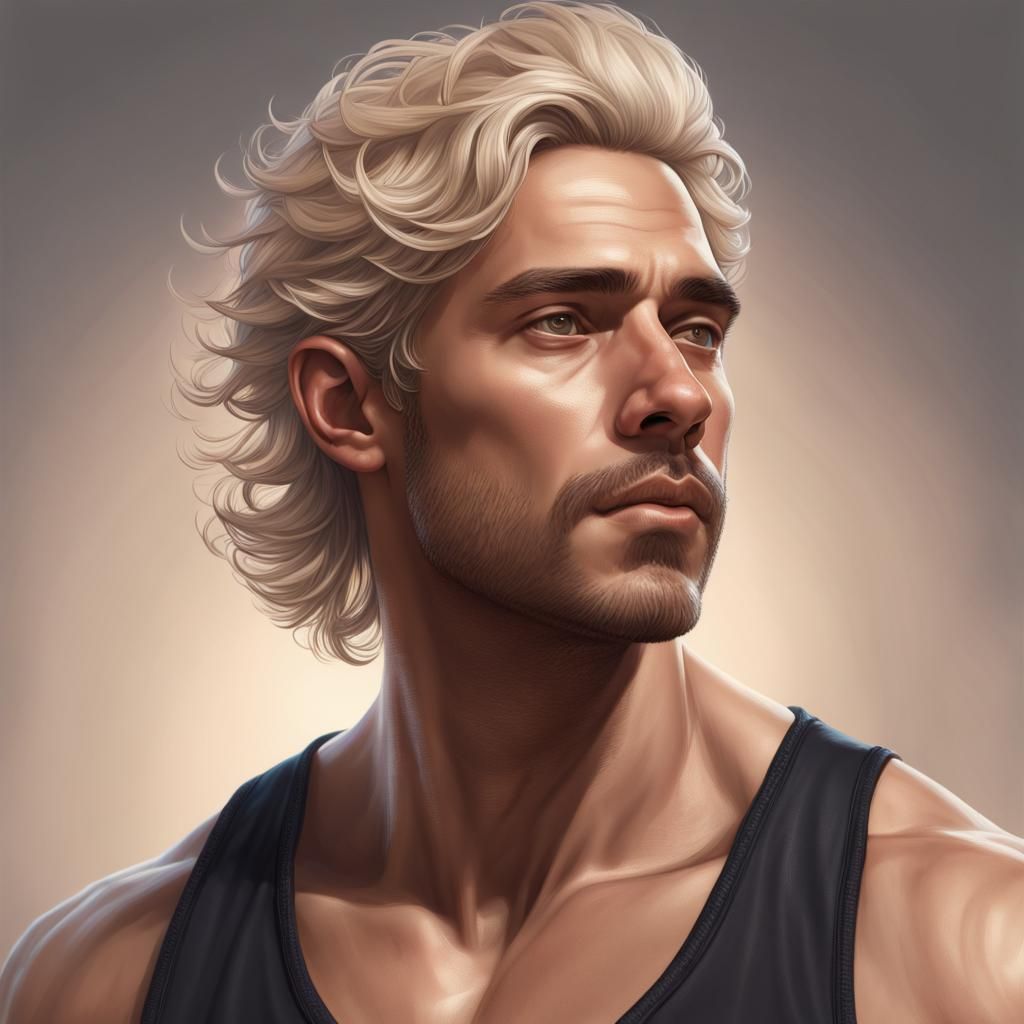 Hyperdetailed Portrait of a Blonde Man