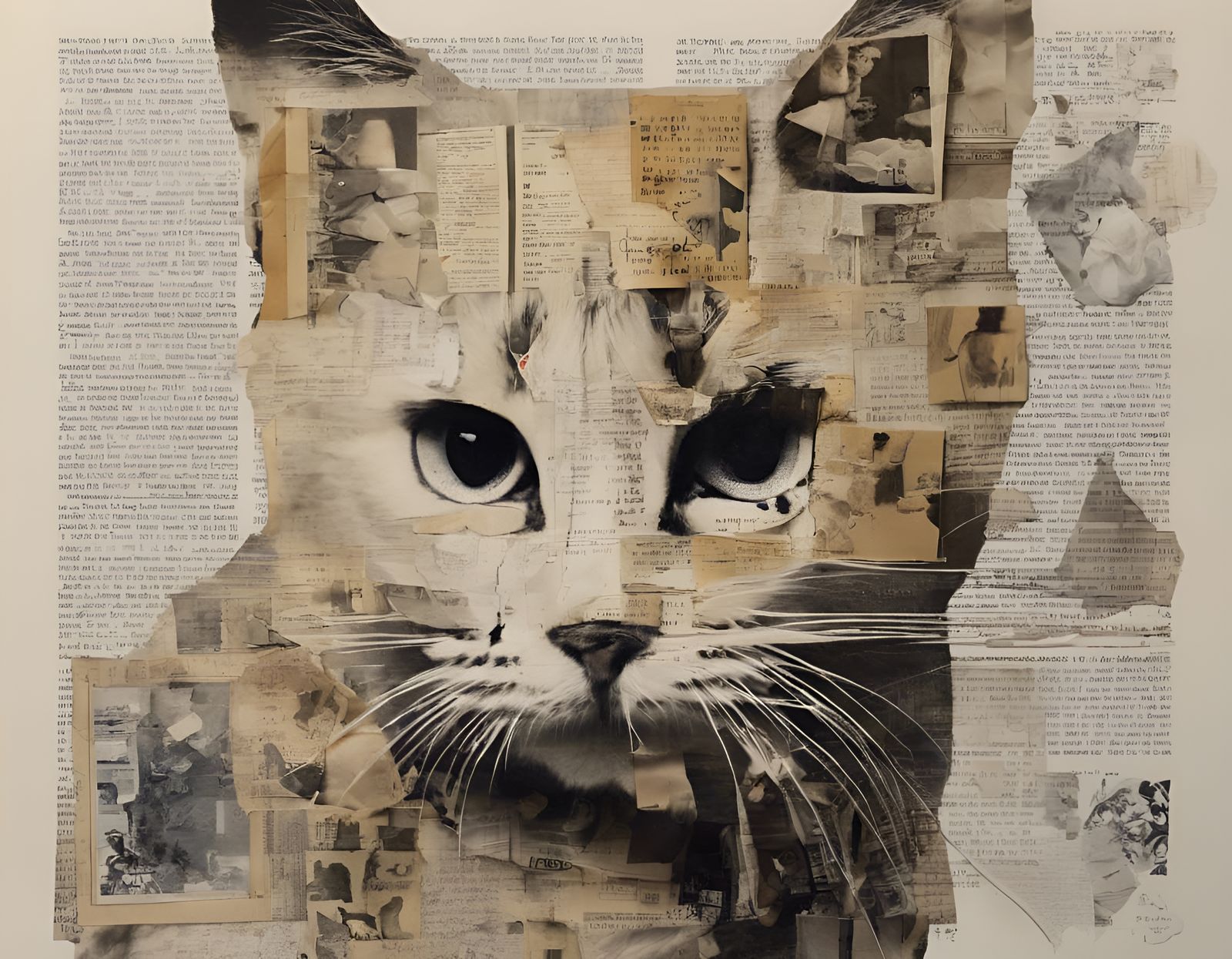 Segmented 3D Collage of a Cat