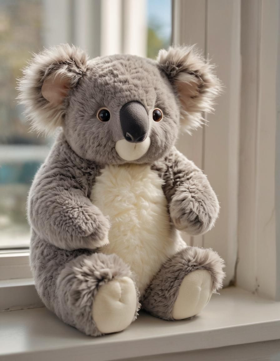 Cute Koala Plushie on Window Sill
