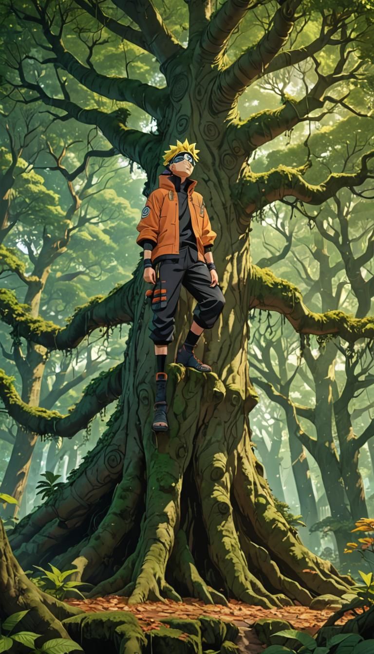 Naruto Crying by Mystical Tree, Fantasy Art