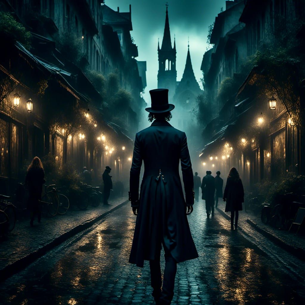 Gothic Wanderer in Cinematic Style