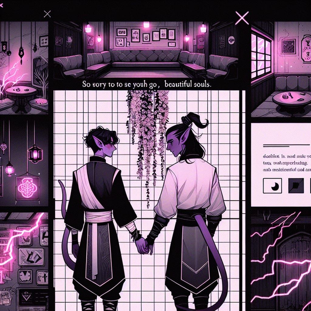 Tiefling Souls Share Farewell Moment in Anime Style