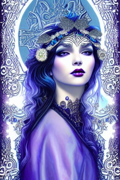 Elaborate Winter Solstice Goddess in Detailed Couture