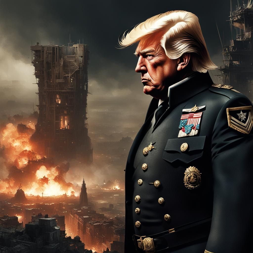 Donald Trump as Civil War General in Ruins