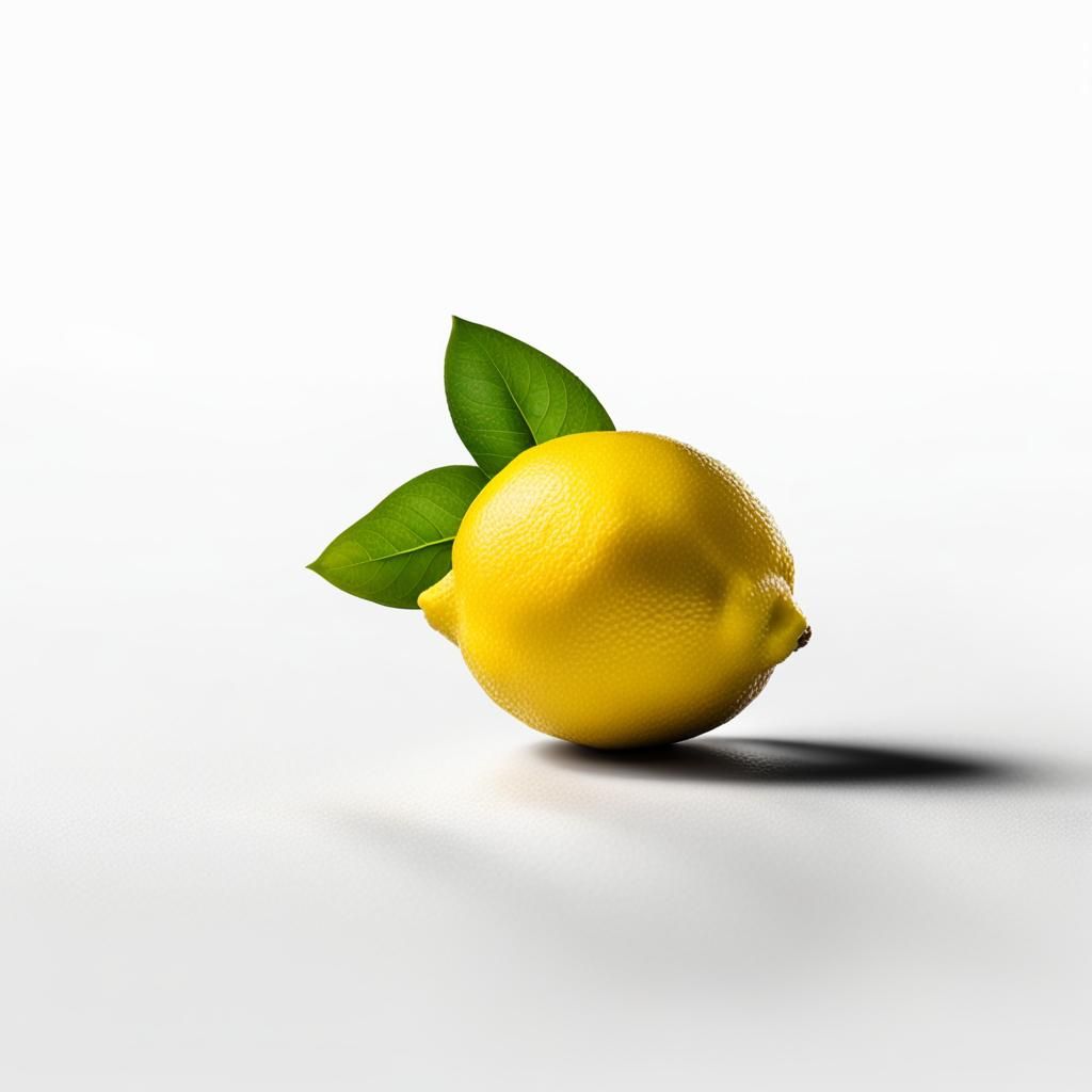 Single Lemon on White: Minimalist Still Life