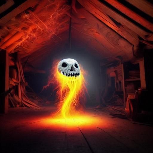 Molten Metal Ghost with Fiery Sparks