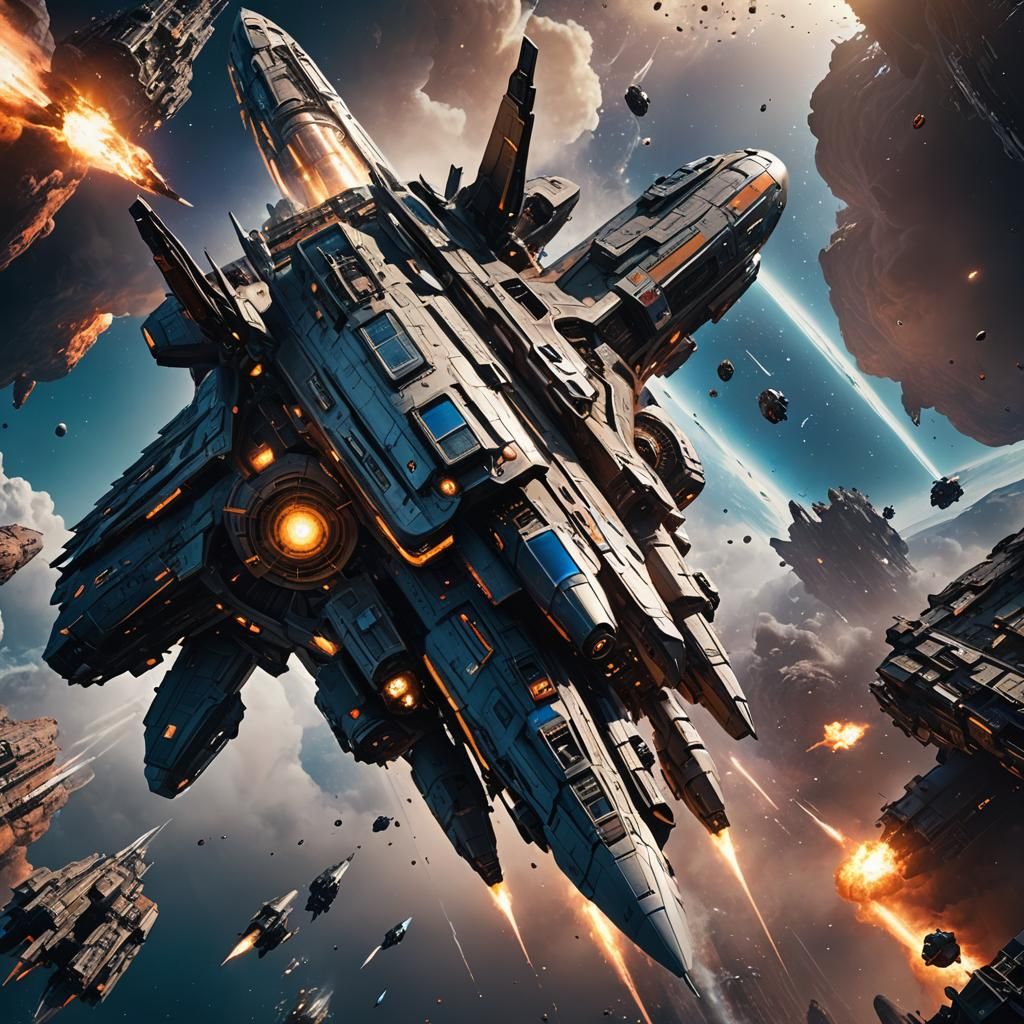 Hyperrealistic Spaceship Fueled in Futuristic Area