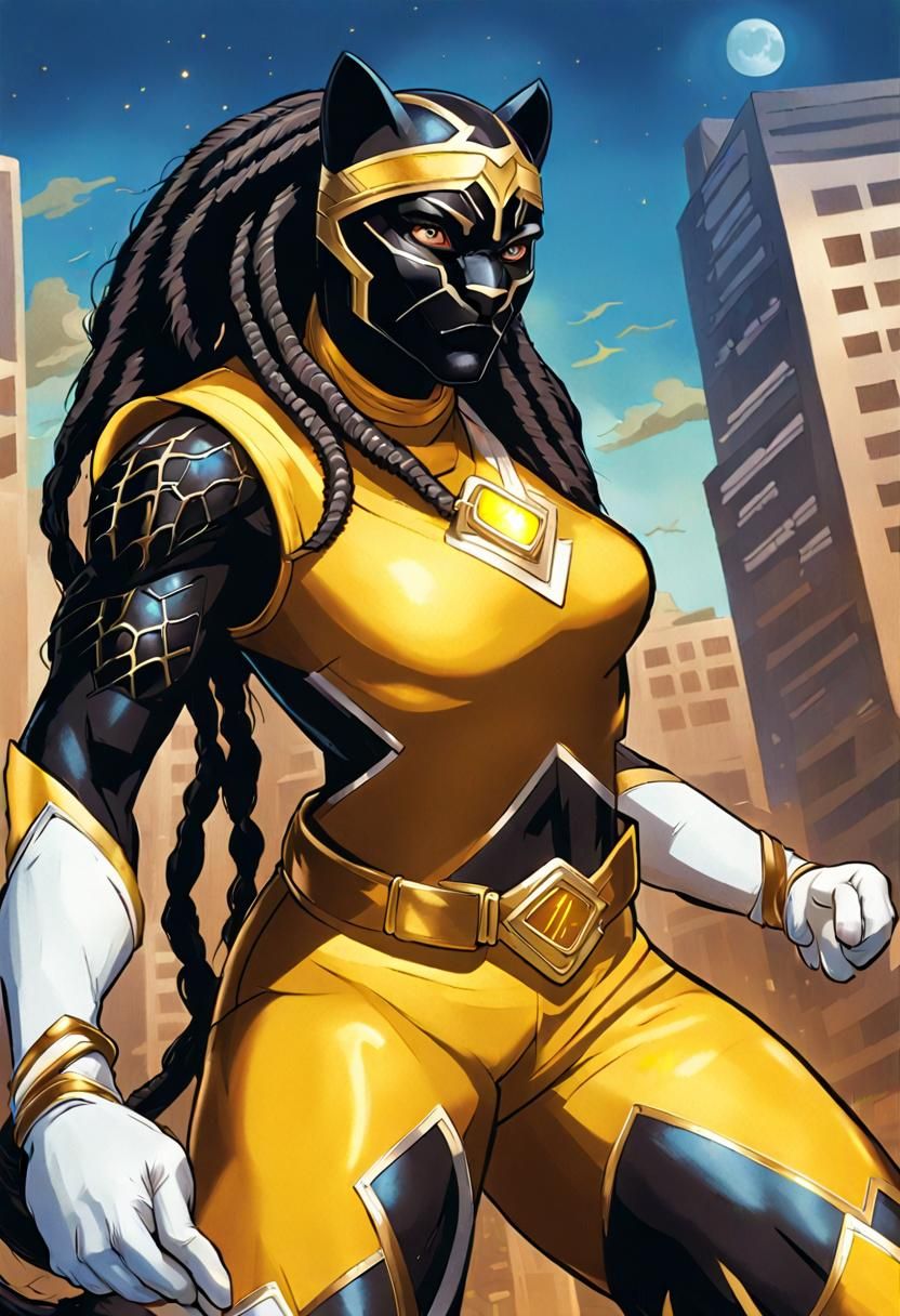 Kaiju Black Panther in Comic Book Art Style