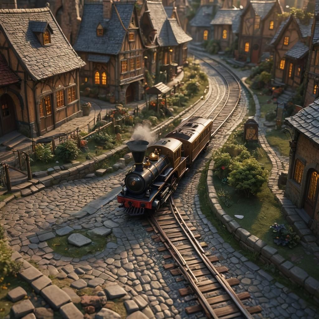 Mystical Miniature Train Set Concept Art