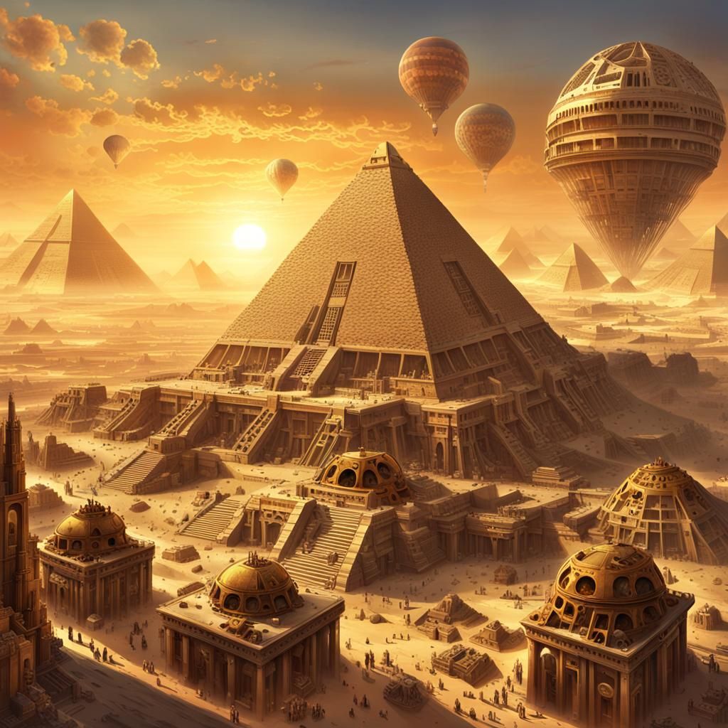 Steampunk Egyptian Necropolis Inspired by M.C. Escher