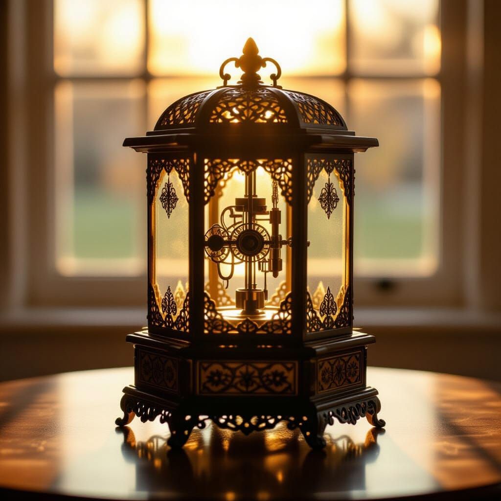 Exquisite Music Box in Warm, Peaceful Light