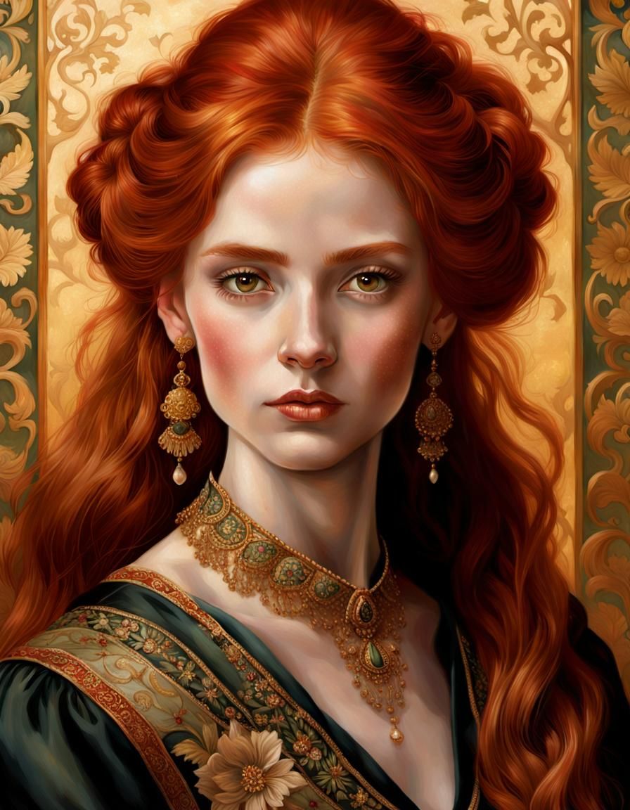 Elegant Redhead Portrait in Classic Style