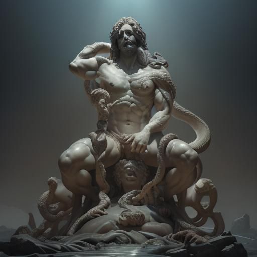 Laocoon and Sons Statue in Python's Grip
