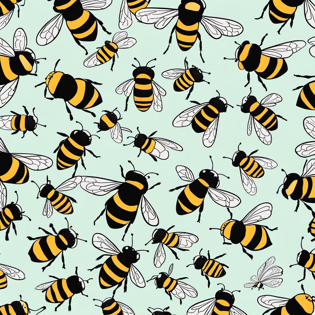 Bumble Bees Driving Cars: An AI-Generated Image