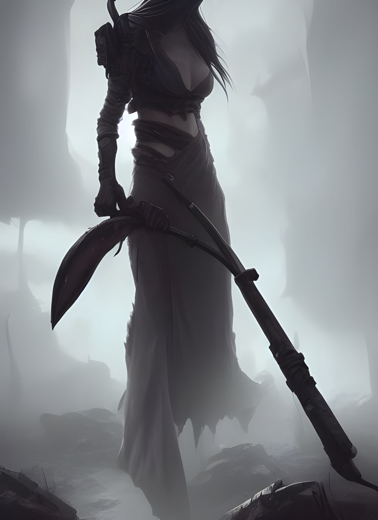 Post-Apocalyptic Grim Reaper in Hyper-Detailed Digital Art