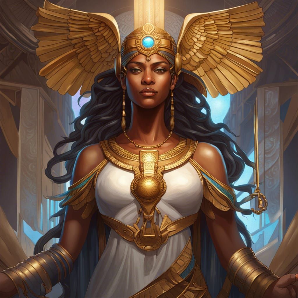 Goddess Maat: Scales of Justice, Hyperdetailed Portrait