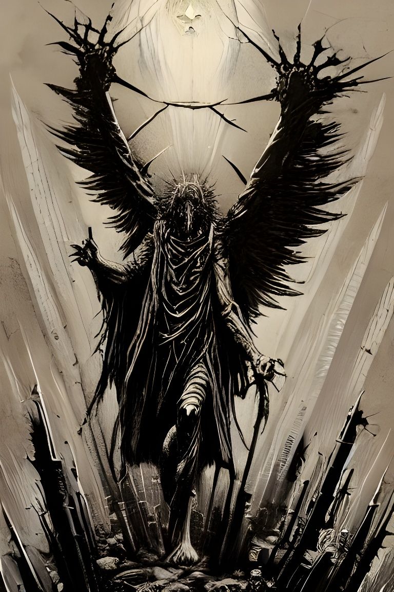 Unholy Redeemer: Dark Horror Art Illustration