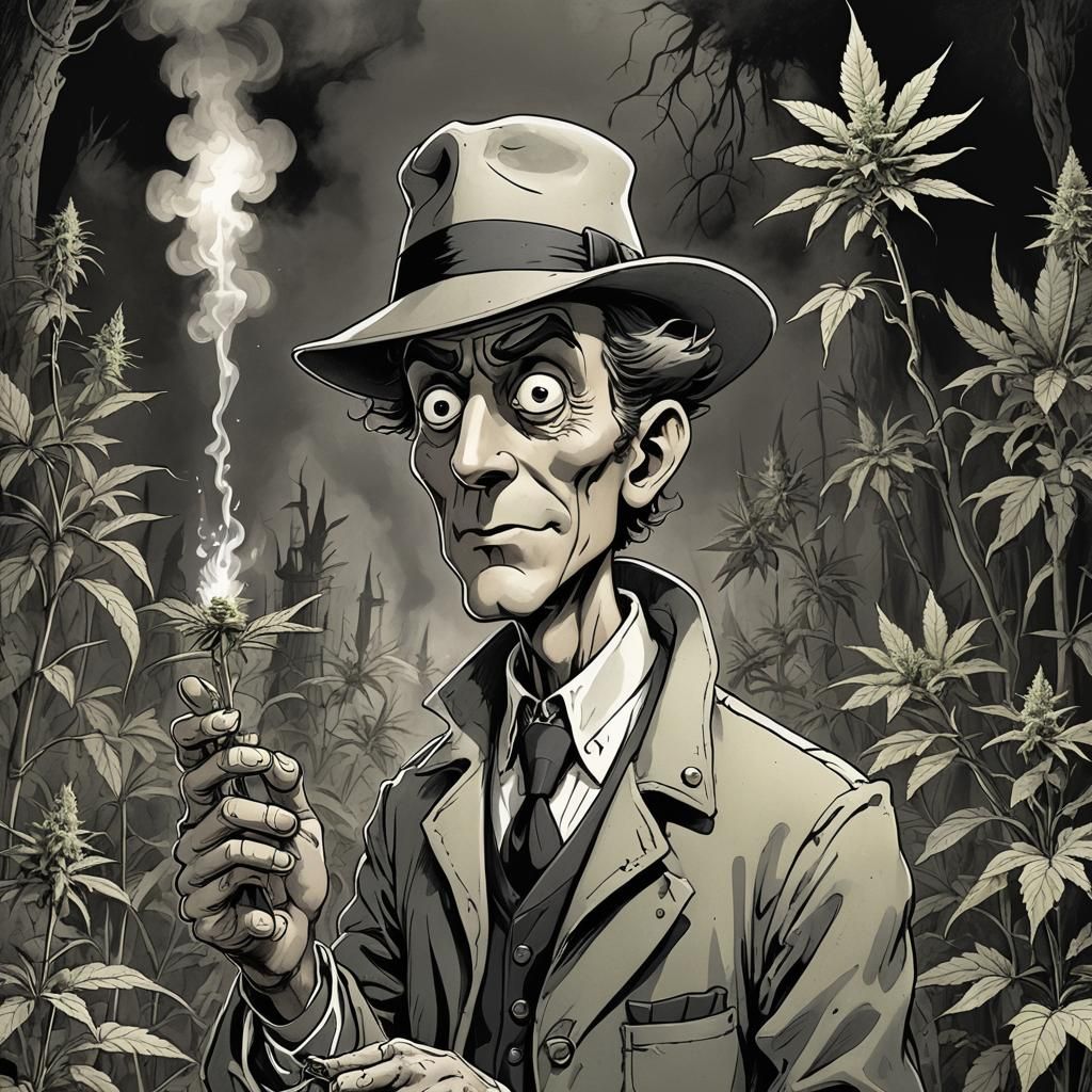 Inspector Gadget Cartoon in Gothic Horror Style