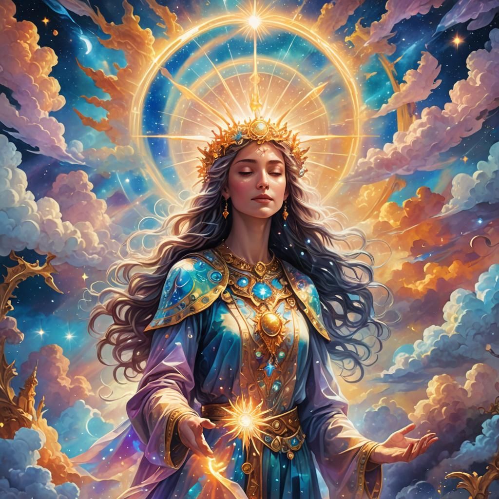 Holographic Fairy: Cosmic Astral Illustration