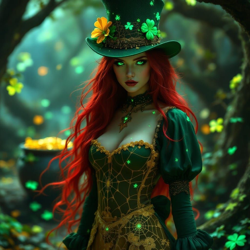 Gothic Alice in Wonderland, Radiant in Hunter Green Mini Dre...